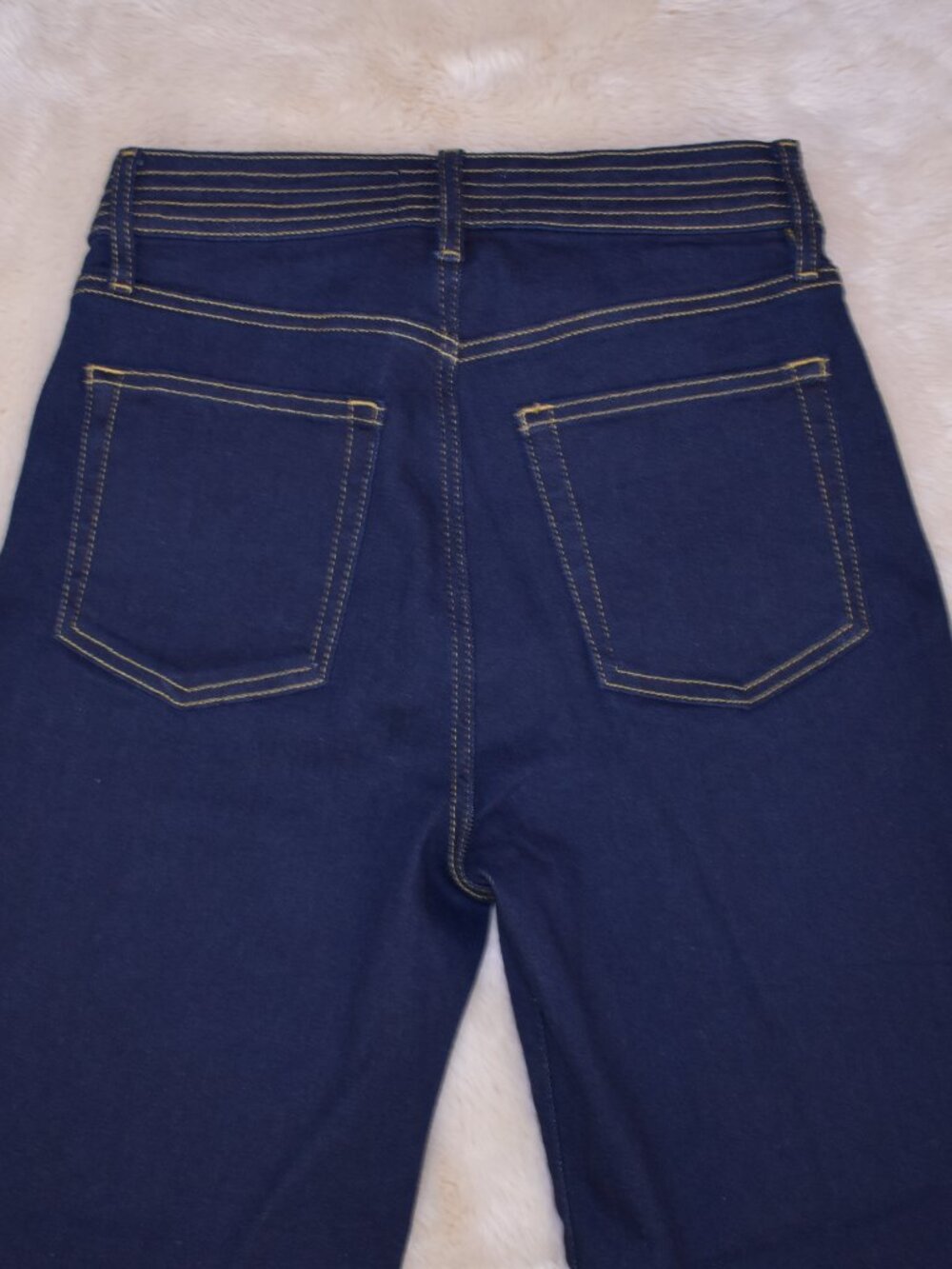 FRAME High Rise Wide Leg Jeans Size 28 Dark Blue Denim Utility Pocket Chic - Picture 7 of 14